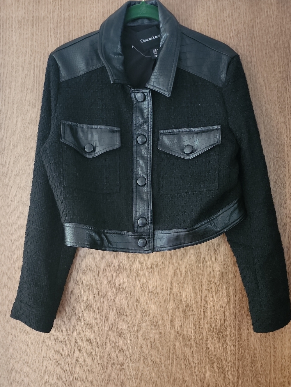Christian Lacroix Black Crocodile Embossed Jacket
